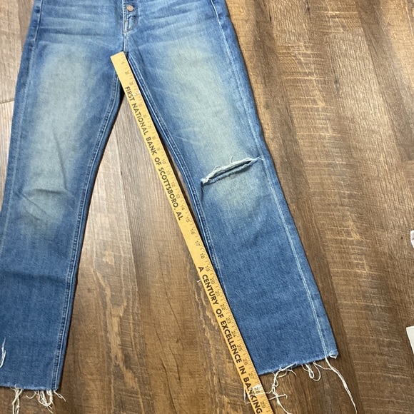 MOTHER PIXI DAZZLER ANKLE FRAY IN POPISM HIGH WAISTED RAW HEM STRAIGHT LEG SZ 26 - Picture 14 of 16